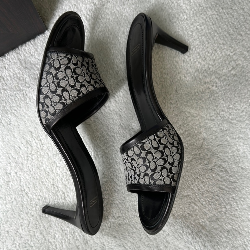 Coach Louise Mini Logo/CF Women's Slide Sandals black combo - Picture 2 of 5